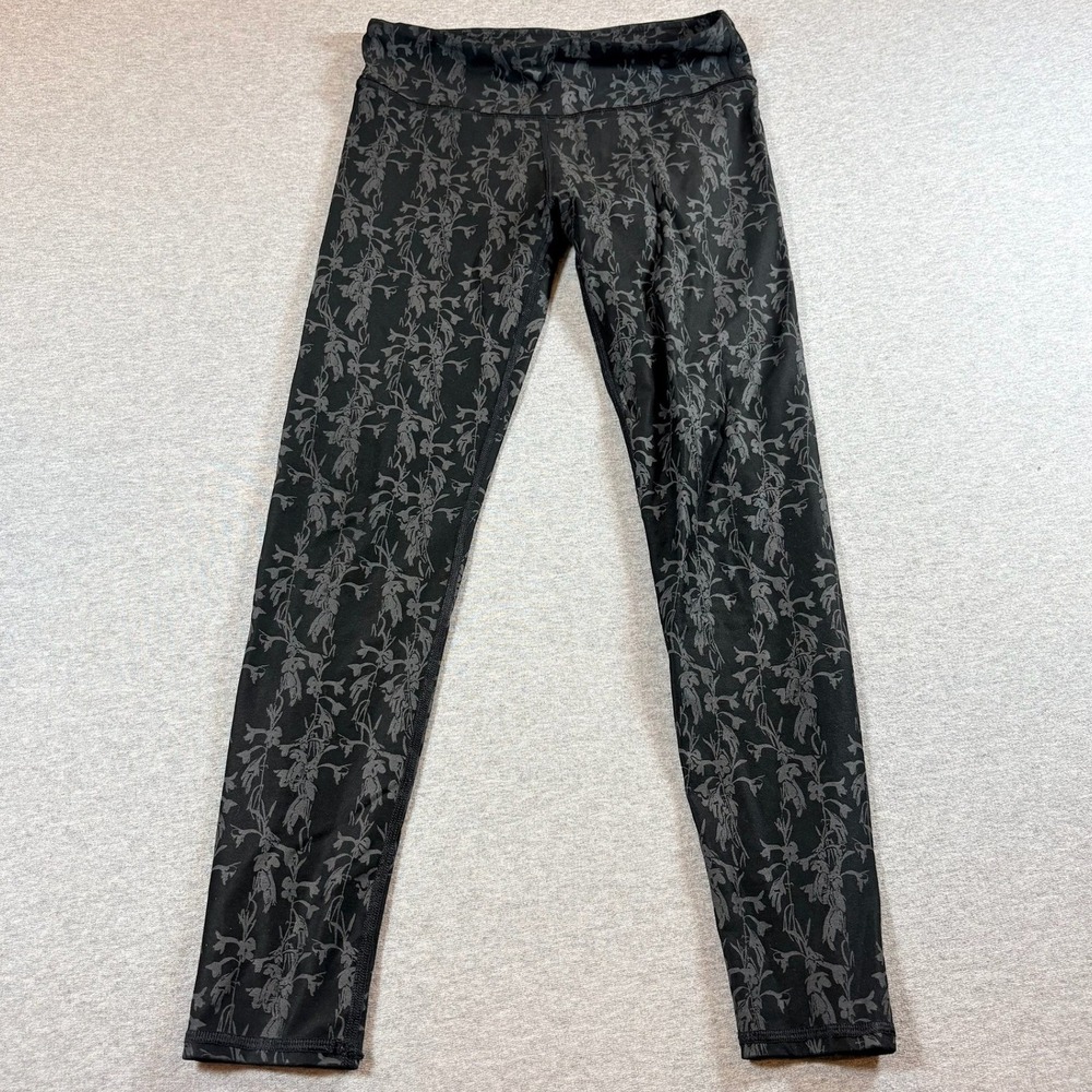 Fabletics Leggings Womens Small Black Floral Athletic Yoga Athleisure